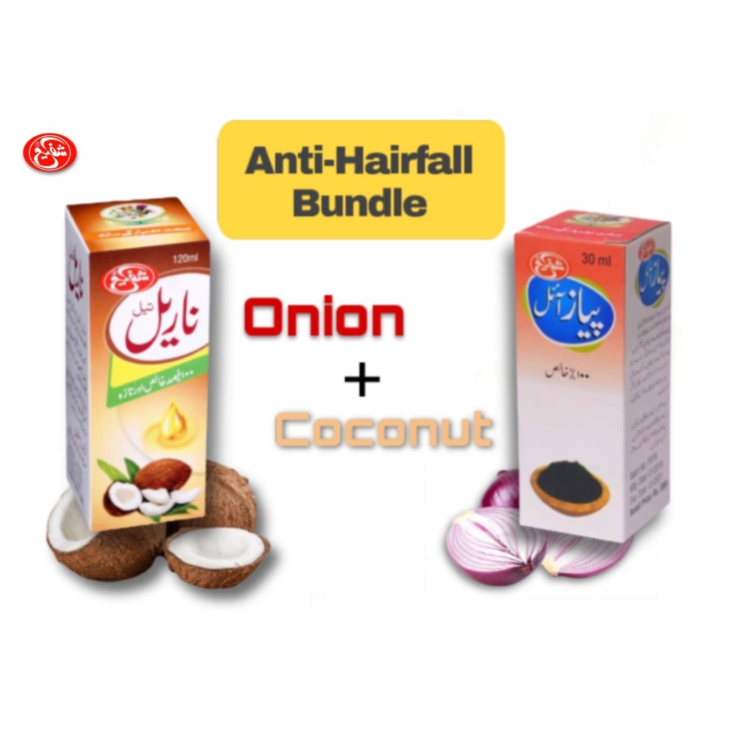 Anti - Hair fall Bundle (Onion+Coconut) Oil - shaffilabs.com