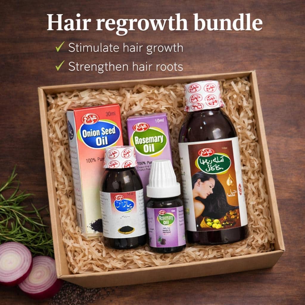 Hair Regrowth Bundle (Onion+Rosemary+Amla Retha Sikakai) oil