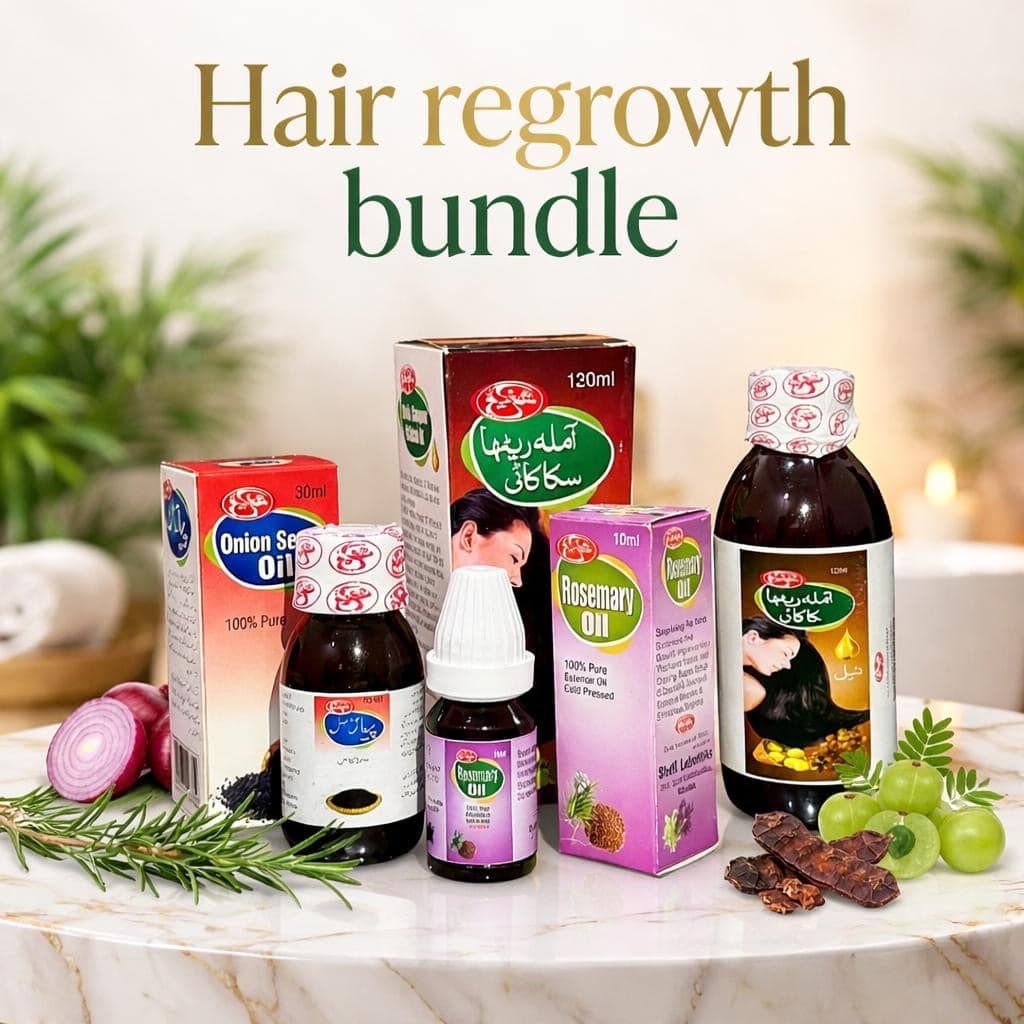 Hair Regrowth Bundle (Onion+Rosemary+Amla Retha Sikakai) oil