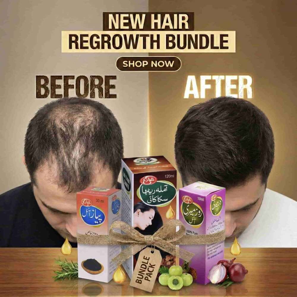 Hair Regrowth Bundle (Onion+Rosemary+Amla Retha Sikakai) oil – Shaffi ...