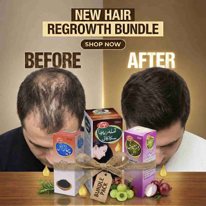 Hair Regrowth Bundle (Onion+Rosemary+Amla Retha Sikakai) oil